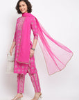 Printed Pink Kurta Suit