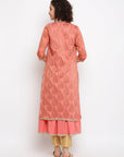 A-line Coral Kurta With Jacket