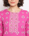 Printed Pink Kurta Suit