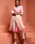 Light Pink Kalidar Embroidered Kurta Set