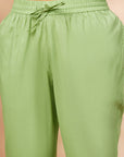 Solid Green Straight Pant