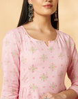 Pink Printed Kurta Set