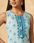 Light Blue Printed Kurta Set