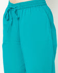 Turquoise Straight Cotton Pants