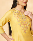 Yellow Embroidered Kurta Set