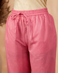 Solid Coral Cotton Izhar Pant