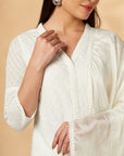 Schiffili Off-White Cotton Kurta Set