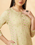 Beige Printed Kurta Set