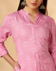 Printed Straight Pink Kurta
