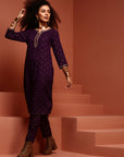 Violet Printed Kurta Set