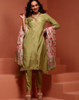 Green Solid Shantoon Kurta Set