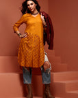 Stylish Mustard Printed Kurta