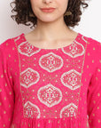Fucshia Brocade Kurta Set
