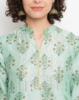 Mint Green Printed Kurta Set