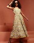 Off-white Printed Tiered Dress