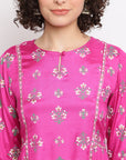 Printed Pink Anarkali Suit