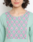 Printed Mint Kurta