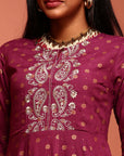 Purple Kalidar Printed Kurta