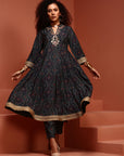 Anarkali Navy Blue Kurta Set