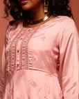 Pink Embroidered Kurta Set