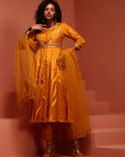 Mustard Shantoon Kalidar Kurta Set