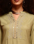 Mint Embroidered Kurta Set