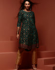 Green Printed Asymmetric Kurta