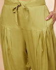 Lime Green Printed Straight Kurta Set