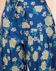 Blue Floral Print Kurta Set