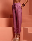 Purple Embroidered Kurta Set