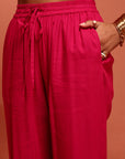 Fuchsia Kalidar Printed Kurta Set