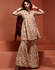 Off-White Printed Kurta Set
