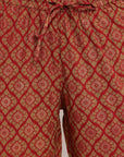 Red A-line Angrakha Kurta Set