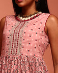Cotton Pink Printed Kurta- Sharara Set