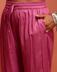 Pink Chanderi Kurta Set