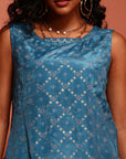 Blue Printed Shantoon Kurta Set