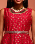 Red Printed Stylish Kurta Palazzo Set