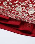 Red Printed Brocade Skirt