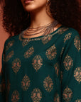 Green Printed Kurta Set
