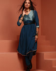 Teal Shantoon Gathered Kurta