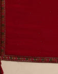 Red Kalidar Brocade Kurta Set