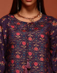 Violet Printed Straight Kurta