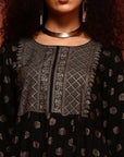 Kalidar Black Printed Kurta