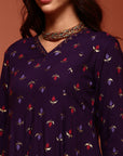 Violet Rayon A-line Short Kurta
