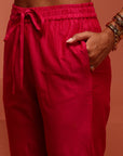Fuchsia Solid Kalidar Kurta Set