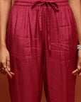 Pink Solid A-line Kurta Set