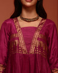 Pink Kalidar Printed Shantoon Kurta