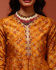 Mustard A Line Kurta Palazzo Set