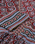 Red Printed Gathered Kurta