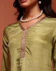 Green Solid Shantoon Kurta Set